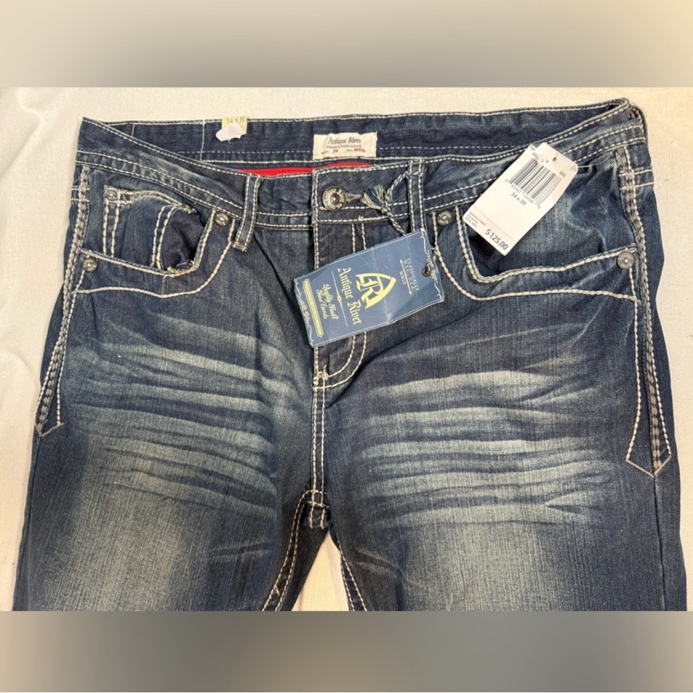 Antique Rivet Men's bootcut Blue Jeans size 34/30 NWT - Picture 6 of 12